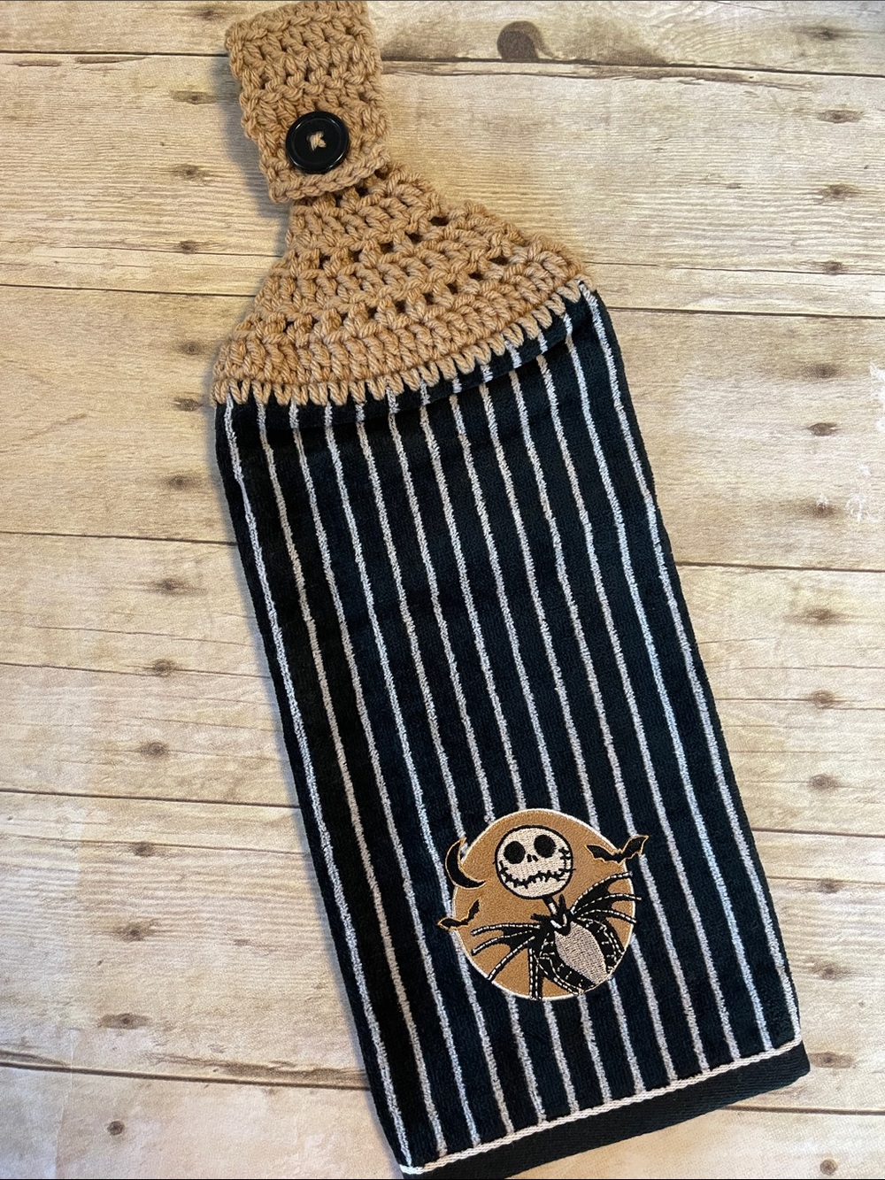 Jack Skellington Crochet Top Hanging Towel Single Thickness
